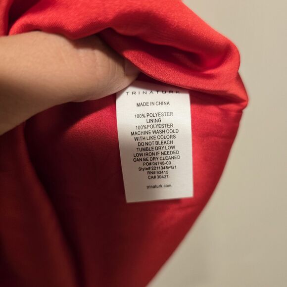 Trina Turk Admirable One Shoulder Floral Shift Mini Dress Sz 6 Womens Pink Red - Picture 12 of 12